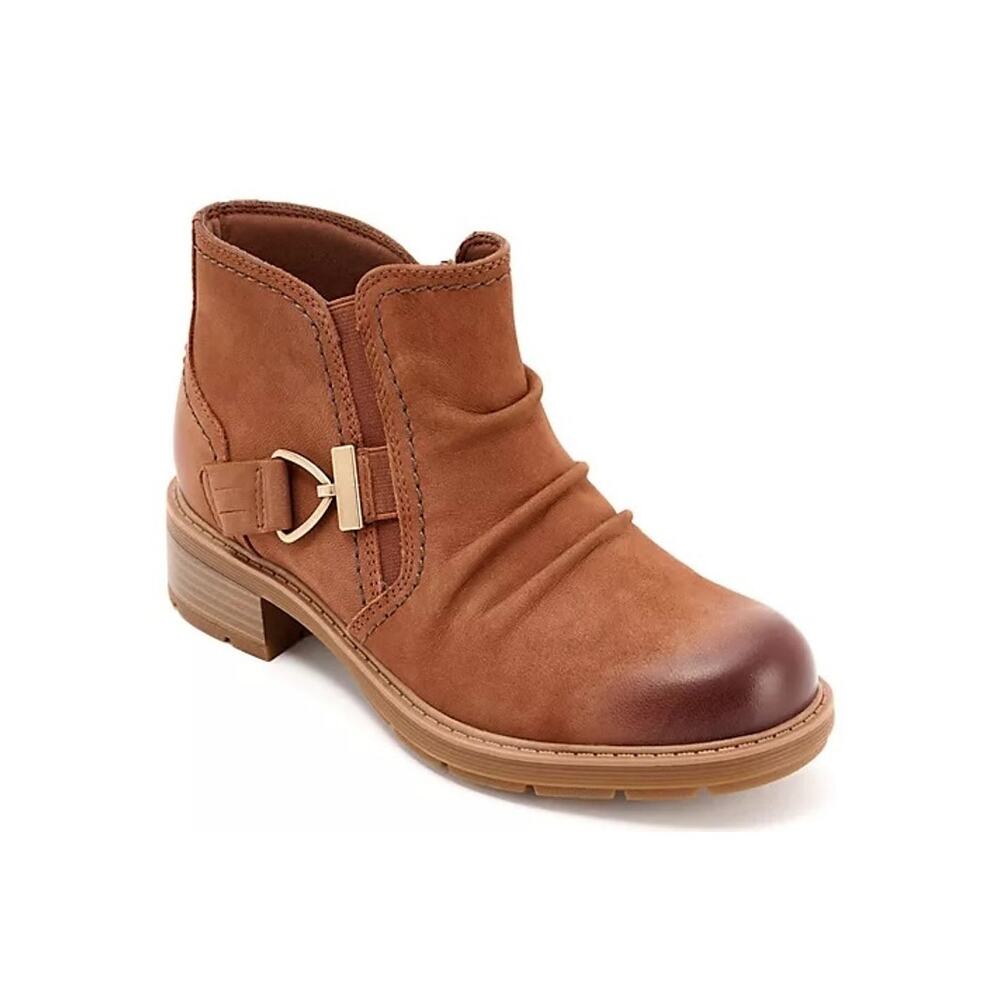 Clarks Collection Hearth Clara Leather Ankle Boots Tan Size 8